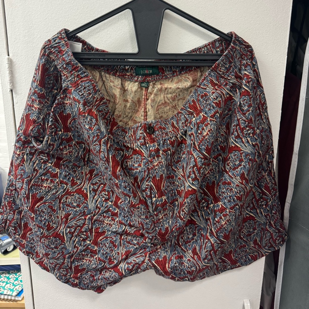 Red and Blue patterned J.Crew shorts